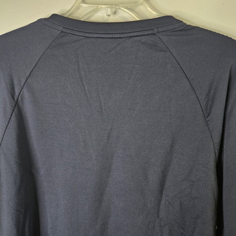 Athleta Snappy Sweatshirt S Navy Blue Pullover Athleisure Shoulder Sleeve Snaps - Picture 5 of 10